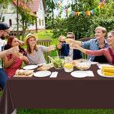 16 Pack Brown Plastic Tablecloth for Rectangle Tables, Premium