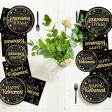 96 Pcs Retirement Party Plates Napkins Tableware Set Happy