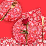 Valentine's Party Supplies Hot Heart Love Disposable Paper Plates