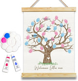 Gender Reveal Fingerprint Tree Canvas Guest Books Baby Shower