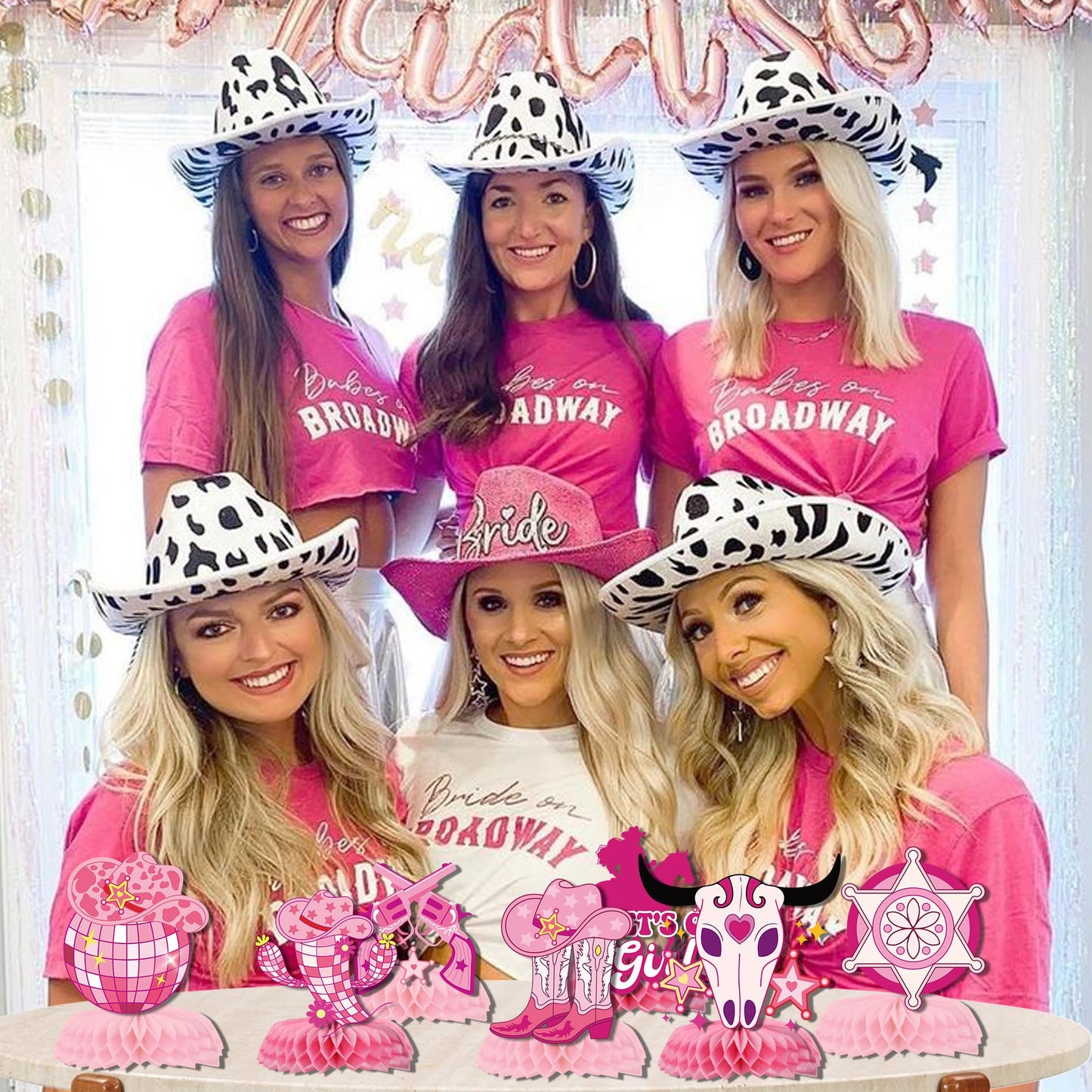 Disco Cowgirl Centerpiece for Tables - 9PCS Disco Cowgirl Party