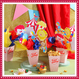Weekgrat 4 Sets Circus Carnival Party Centerpieces Decorations Circus