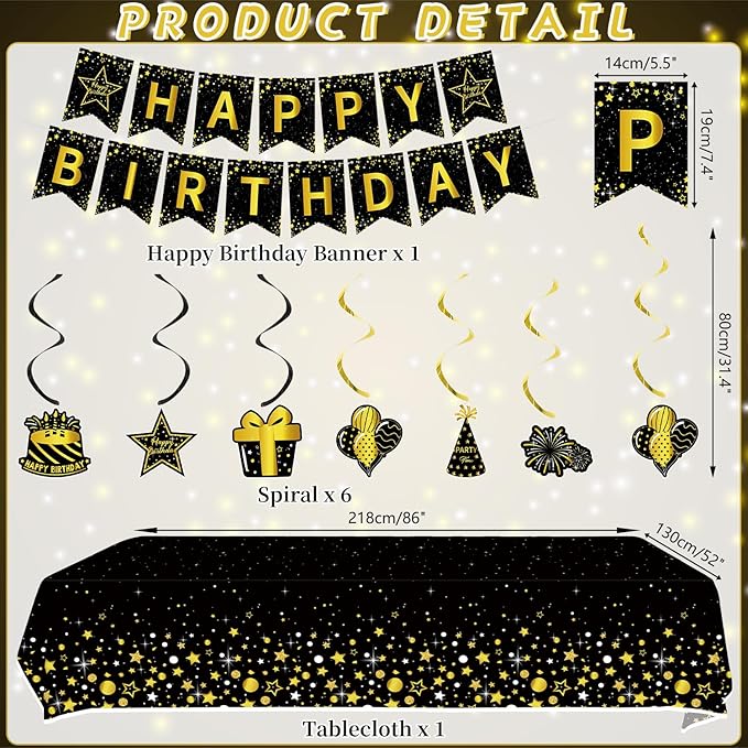 Black Gold Birthday Party Decorations Black and Gold Party