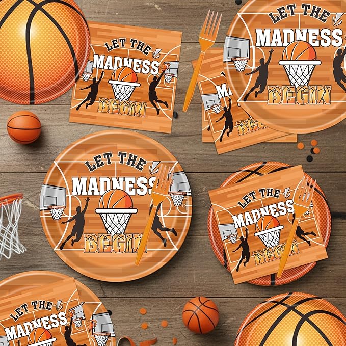 March Basketball Party Decorations 96PCS Let the Madnes Begin