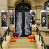 4 Pcs Halloween Gothic Banner 3D Changing Face Moving Portrait