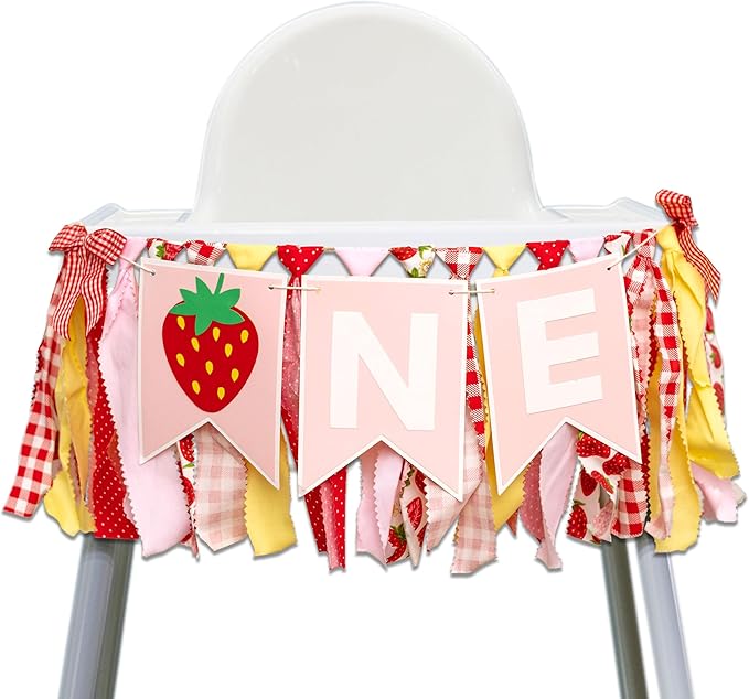Strawberry First Birthday High Chair Banner Sweet Berry 1st Birthday
