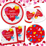 Valentine's Day Party Supplies Set for 25 Elegant Disposable Paper