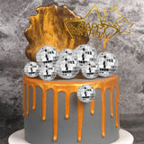 27 PCS Disco Ball Cake Decoration Mirror Ball Cake Topper 70s Disco