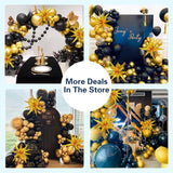 137Pcs Black and Gold Balloons Garland Arch Kit with Stars - 5 10 12
