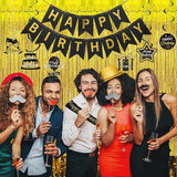 Black and Gold Birthday Decorations for Men Women
