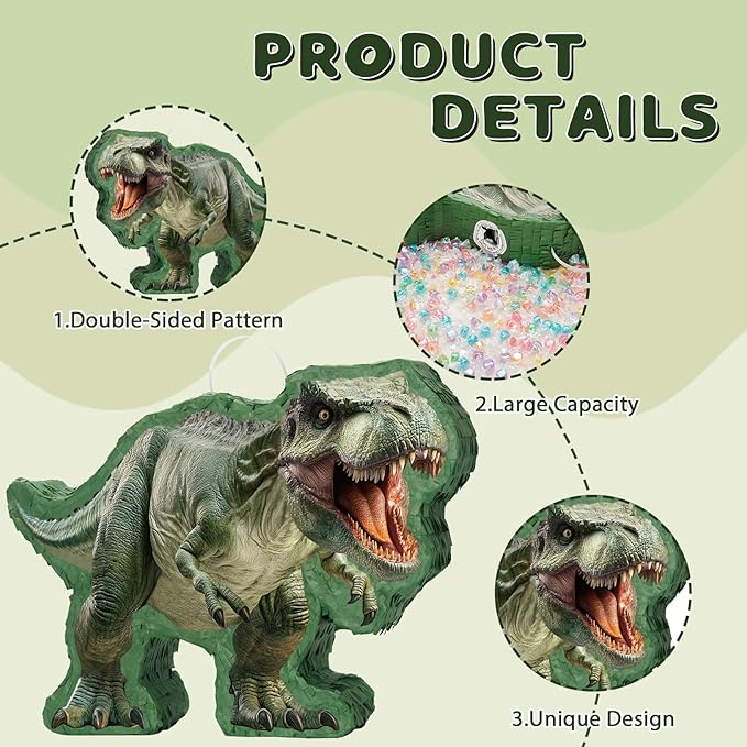 Dinosaur Piñata Jungle Dinosaur Piñata Bundle with Blindfold and Bat