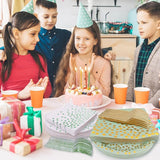 Serve 35 Guests Black and Rose Gold Party Supplies,7 Inch Black and