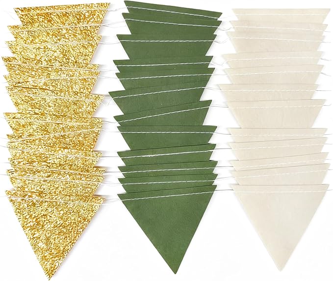 Sage Green Gold Party Decorations Oilve Green Beige Gold Glitter Felt