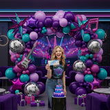 Themed Birthday Party Decorations - K-Pop Music with purple pink teal