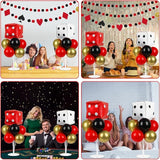 Casino Party Balloons Stand Kit 2 Sets with 2 Dice Foil Balloons