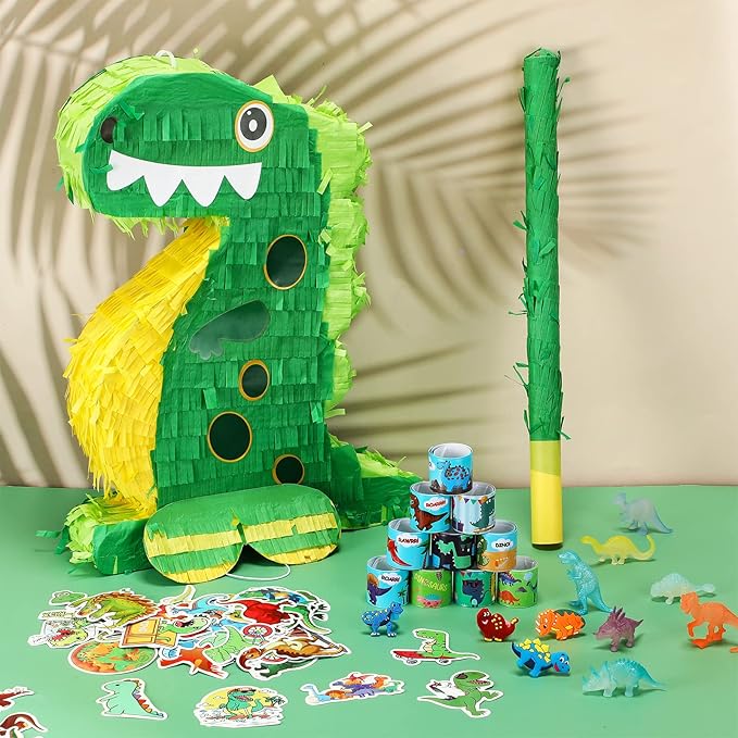 141 Pcs Dinosaur Piñata for Birthday Party Dino Piñata Set