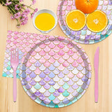 144PCS Mermaid Party Tableware Set Mermaid Birthday Party Supplies