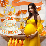 Cheerupp Orange Baby Shower Diaper Cake Decorations, Citrus A Little