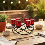 Iron Round Votive Tealight Candle Holder Centerpiece for Halloween