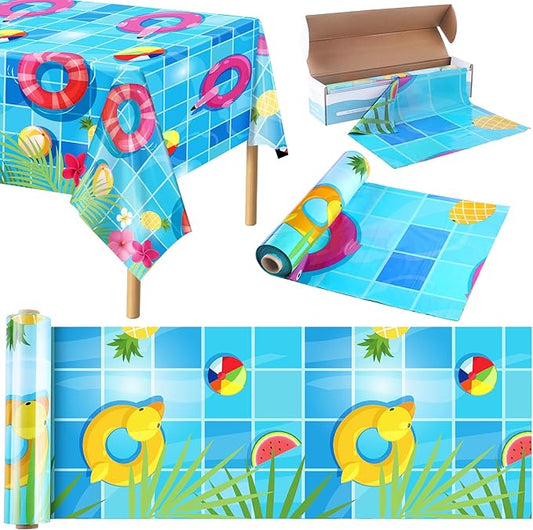 Swimming Pool Plastic Tablecloth Roll 100 Ft x 54 Inch Pool Party