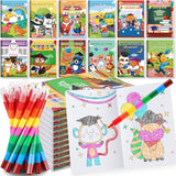 12 Kindergarten Graduation Mini Coloring Books Kids with 12 Stacking