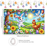 Nuxovilar Easter Banner Polyester 43x70.86 Inches Large Easter Banner