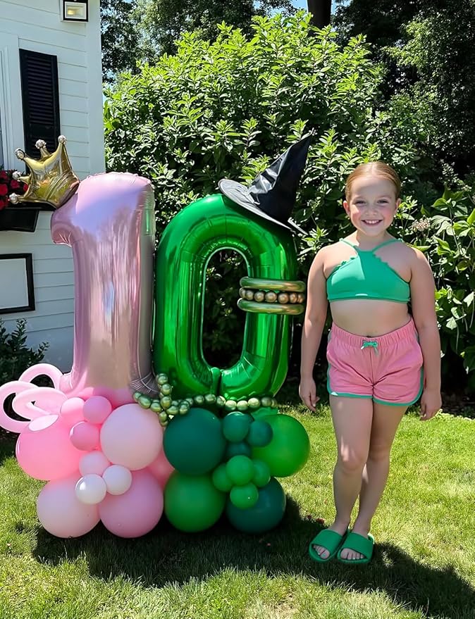 Pink and Green Balloons - Latex Balloons 12 Inch Dark Pink Balloon