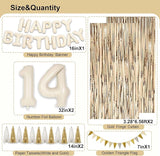 14th Birthday Decorations for Girls, White and Gold 14 Boho Birthday