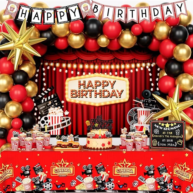 Movie Night Birthday Party Decorations Movie Theater Hollywood