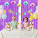 BRAVESHINE Tinsel Photo Backdrop Curtains - 2Pcs 3.2x8.2ft Pastel
