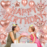 Rose Gold Birthday Decorations 3D Foil Rose Gold Happy Birthday