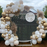 White and Gold Balloon Arch Garland Kit, Metallic Gold and Latex White