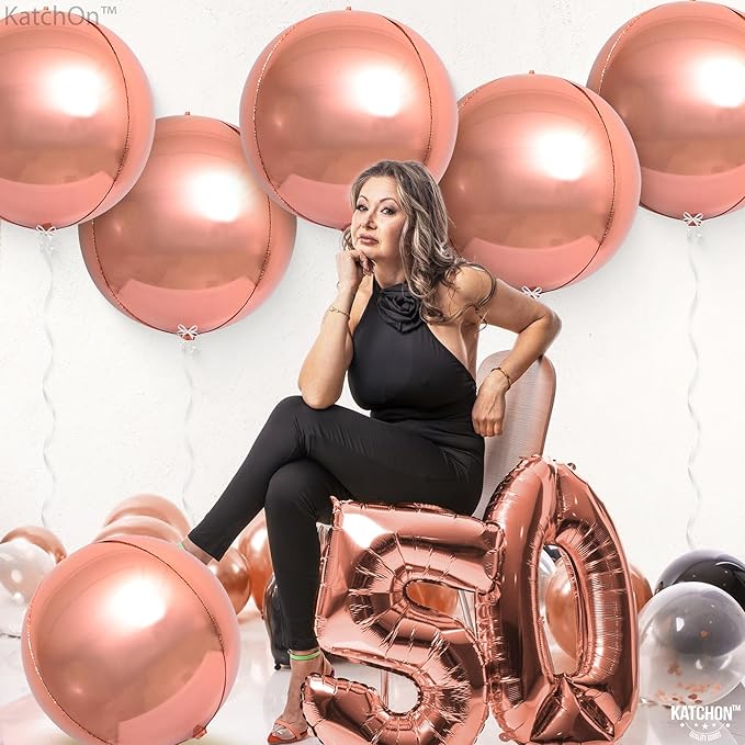 Giant Rose Gold Balloons 22 Inch Pack of 12 Rose Gold Foil Balloons