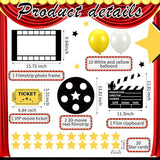 38 Pcs Movie Night Decorations Popcorn Box with Balloons 3D Fake