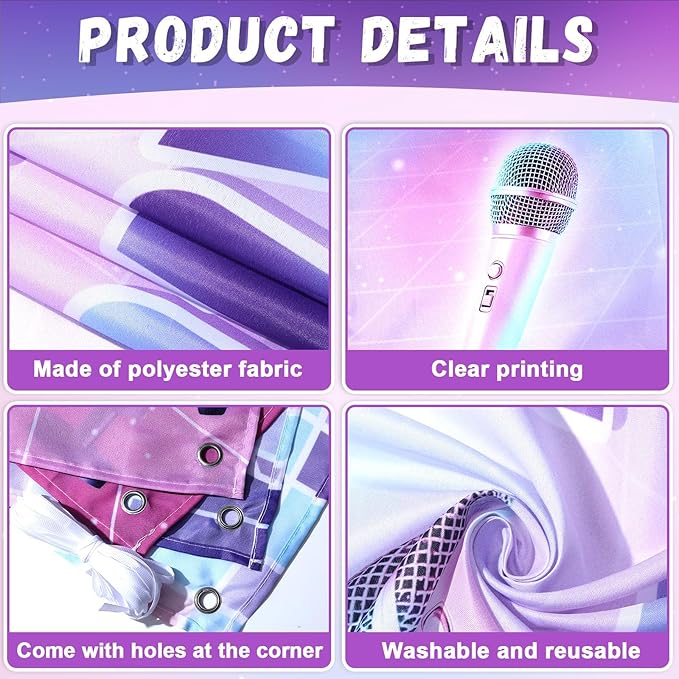 K-POP Theme Birthday Party Backdrop Decorations Magical Music Movie