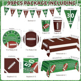99 Pcs Football Party Supplies Sets Includes Touchdown Dinner Plates