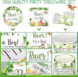 200 Pcs Dinosaur Baby Shower Paper Plates Napkins Cups Baby Shower