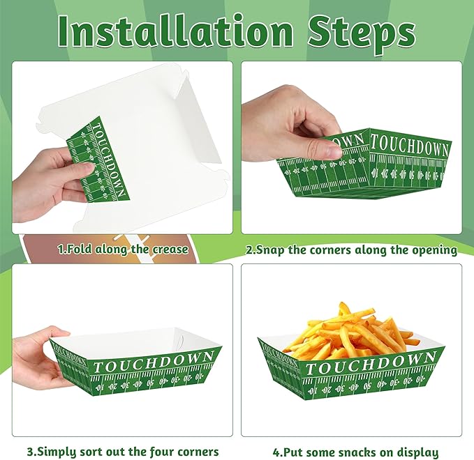 50 PCS Football Party Decorations 2026 Football Serving Tray
