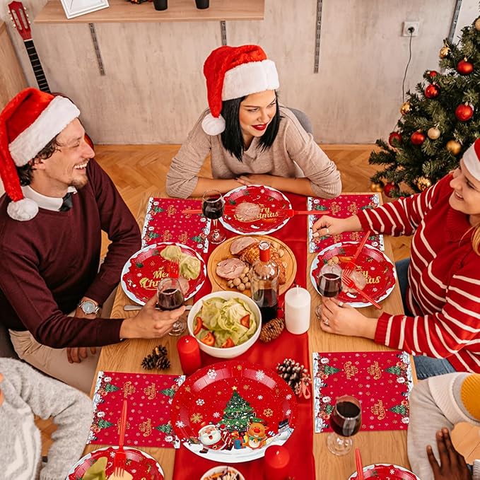 Christmas Party Decorations Including Merry Christmas Paper Plates