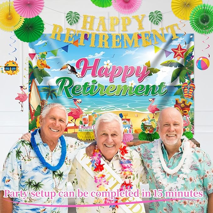 Luau Hawaiian Retirement Party Decorations 23Pcs Beach Retirement
