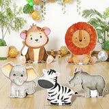 5 Pcs Large Jungle Safari Animal Cardboard Cutouts 16.5 to 26.4
