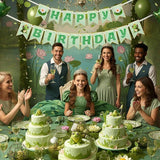 Green Princess Party Supplies 8.2ft Happy Birthday Banner Signs