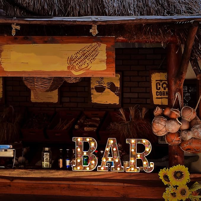 8.6 X6.7 x 1.5 Inch Tiki Bar Sign Tiki Party Table Decorations