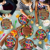 96Pcs Hawaiian Tiki Party Supplies Tiki Party Plates Disposable