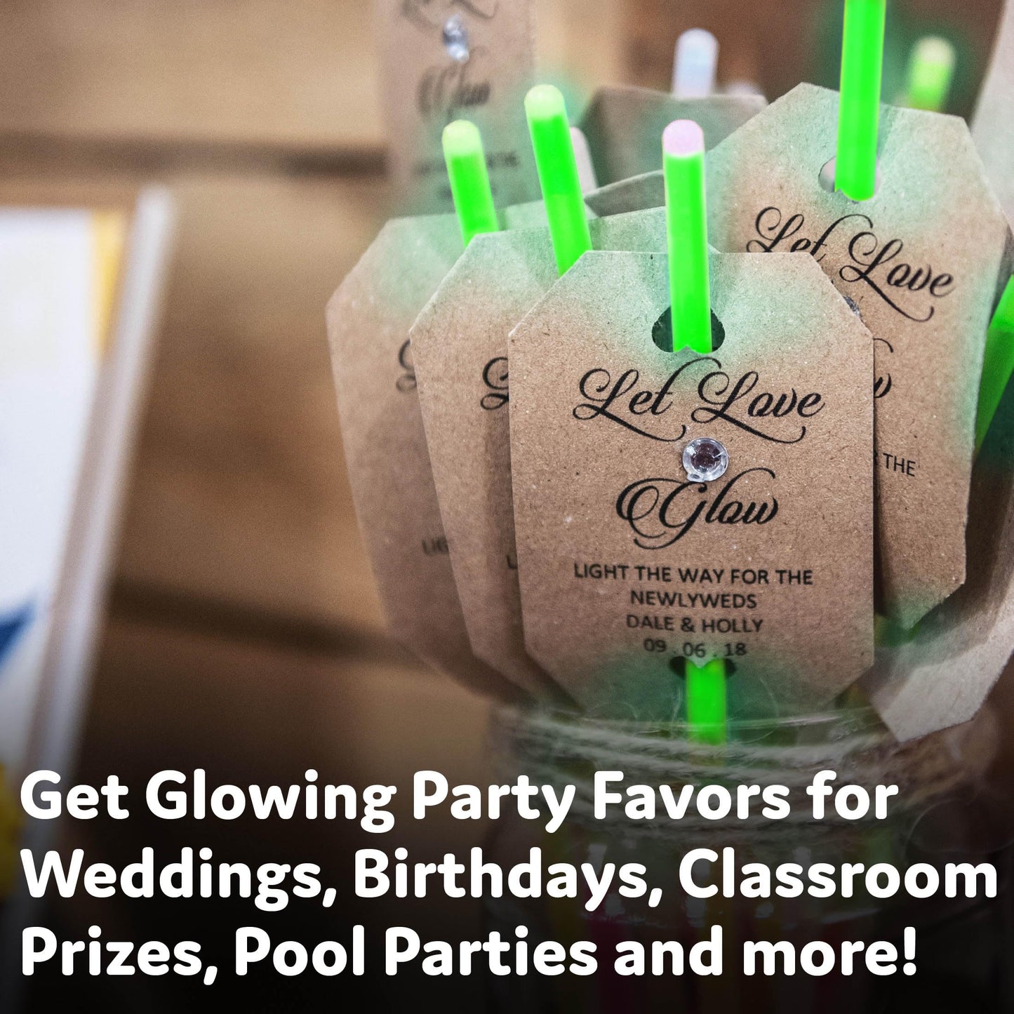 PartySticks Green Glow Sticks - 100pk, 8 Inch Glow in the Dark Light