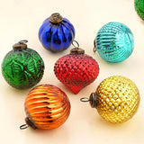 IndianShelf 6 Colorful Christmas Balls - Glass Tree Ornaments -