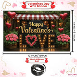 Happy Valentines Day Backdrop XtraLarge 72x44 Inch Love Valentines