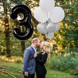 KatchOn Black Number 3 Balloon - Giant, 40 Inch | 3rd Birthday