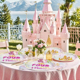 96 Pcs Princess Birthday Party Supplies 350 GSM Four Ever a Princess