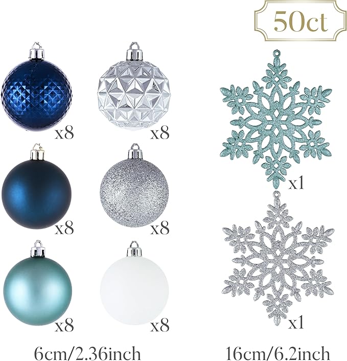 Valery Madelyn Christmas Tree Decorations Ornament Set, 50ct 2.36 #21